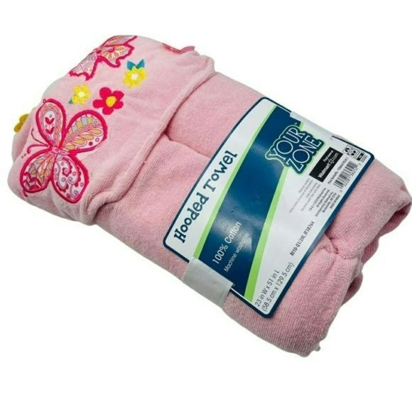 Your Zone‎ Pink Decorated Hooded Towel For Kids - Picture 3 of 3